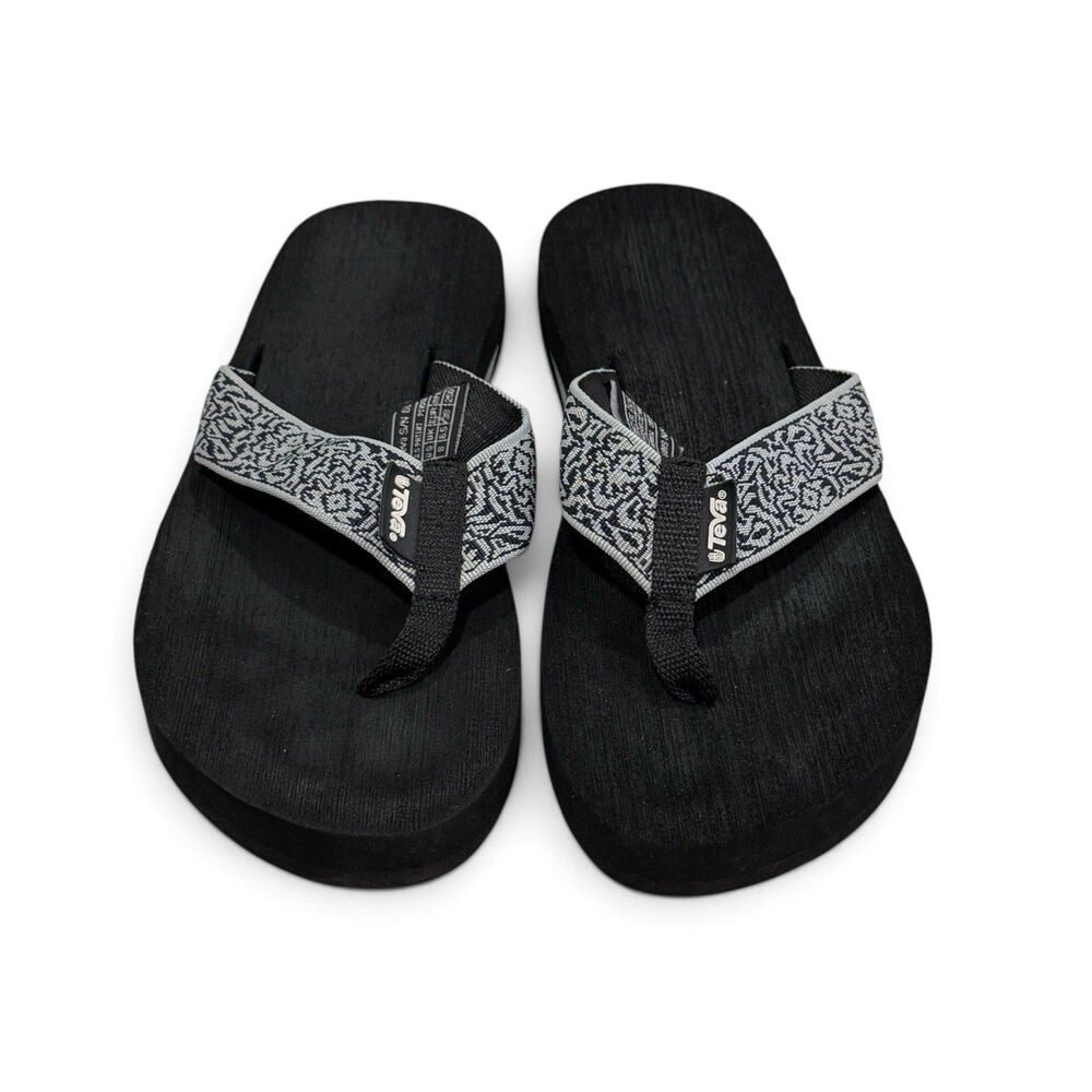 Teva Mush II Women’s Flip Flop Sandals Black/White Geometric US 8 EU 39